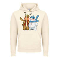 Vintage Artic christmas reindeer snowman Vintage Hoodie - CowGirlArtShop