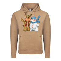 Vintage Coffee christmas reindeer snowman Vintage Hoodie - CowGirlArtShop