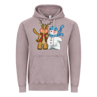 Vintage Zinc christmas reindeer snowman Vintage Hoodie - CowGirlArtShop