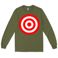 Army Green bullseye target red & white rings target Long Sleeve Tee - DesignPulse