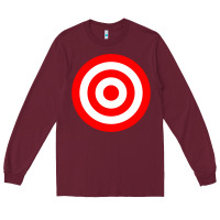 Burgundy bullseye target red & white rings target Long Sleeve Tee - DesignPulse