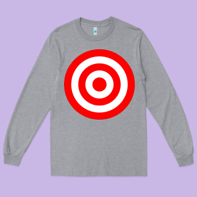 Bullseye Target Red & White Rings Target Long Sleeve Tee Designed By Designpulse