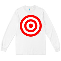 White bullseye target red & white rings target Long Sleeve Tee - DesignPulse