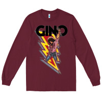 Burgundy Gino time basketball Long Sleeve Tee - DesignPulse
