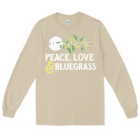 Mushroom peace , love & bluegrass   banjo nature vines illu Long Sleeve Tee - DesignPulse