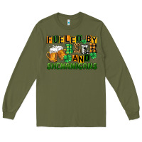 Army Green fueled by beer and shenanigans Long Sleeve Tee - CowGirlArtShop