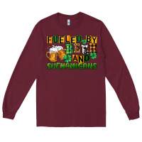 Burgundy fueled by beer and shenanigans Long Sleeve Tee - CowGirlArtShop