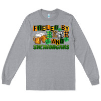 Heather Grey fueled by beer and shenanigans Long Sleeve Tee - CowGirlArtShop