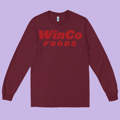 Winco Foods American Supermarket Long Sleeve Tee Designed By Designpulse
