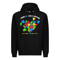 Black Wear Blue For My Brother Autism Premium Hoodie - CowhideDigitalArt