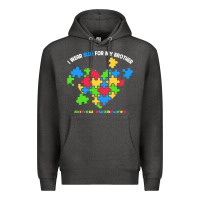 Charcoal Heather Wear Blue For My Brother Autism Premium Hoodie - CowhideDigitalArt