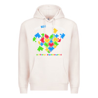 Pale Pink Wear Blue For My Brother Autism Premium Hoodie - CowhideDigitalArt