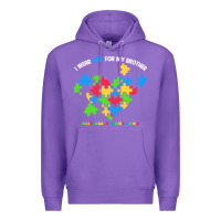 Purple Wear Blue For My Brother Autism Premium Hoodie - CowhideDigitalArt
