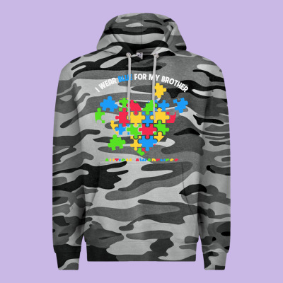 Wear Blue For My Brother Autism Premium Hoodie Designed By Cowhidedigitalart
