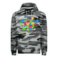 Slate Camo Wear Blue For My Brother Autism Premium Hoodie - CowhideDigitalArt