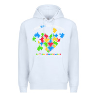 White Wear Blue For My Brother Autism Premium Hoodie - CowhideDigitalArt