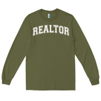 Army Green realtor Long Sleeve Tee - DesignPulse