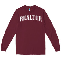 Burgundy realtor Long Sleeve Tee - DesignPulse