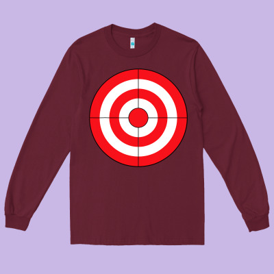Bulls Eye Target Lazy Diy Halloween Costume Darts Shooting T Shirt Long Sleeve Tee Designed By Designpulse