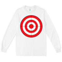 White bulls eye target lazy diy halloween costume darts shooting t shirt Long Sleeve Tee - DesignPulse