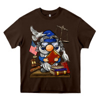 Chocolate Brown judge  gnome Heavy Core Tee - BarkalooDesign