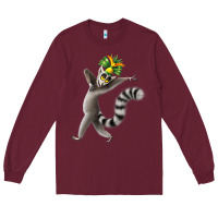 Burgundy All Hail King Julien Long Sleeve Tee - DesignPulse
