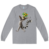 Heather Grey All Hail King Julien Long Sleeve Tee - DesignPulse