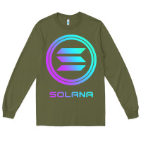 Army Green solana crypto sol coin blockchain decentralized application long sleev Long Sleeve Tee - DesignPulse