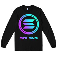 Black solana crypto sol coin blockchain decentralized application long sleev Long Sleeve Tee - DesignPulse