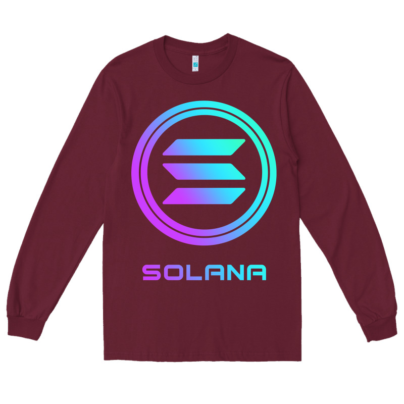 Solana Crypto Sol Coin Blockchain Decentralized Application Long Sleev Long Sleeve Tee by DesignPulse | Teevron