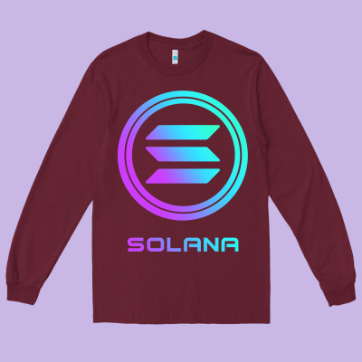 Solana Crypto Sol Coin Blockchain Decentralized Application Long Sleev Long Sleeve Tee Designed By Designpulse