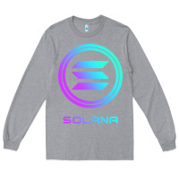 Heather Grey solana crypto sol coin blockchain decentralized application long sleev Long Sleeve Tee - DesignPulse