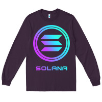 Plum solana crypto sol coin blockchain decentralized application long sleev Long Sleeve Tee - DesignPulse