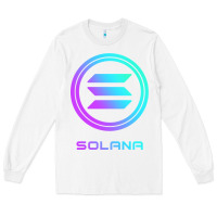 White solana crypto sol coin blockchain decentralized application long sleev Long Sleeve Tee - DesignPulse