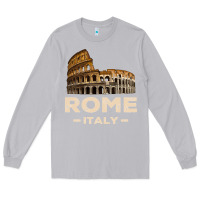 Moon Dust Cool Vintage Roma Italia Colosseum Souvenirs, Rome Italy Pullover Hood Long Sleeve Tee - DesignPulse