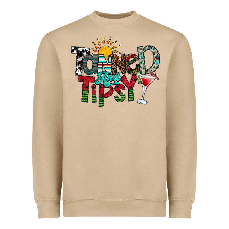 Tanned And Tipsy Heavyweight Sweatshirt by CowhideDigitalArt | Teevron