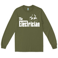 Army Green the electrician the godfather parody design hipste Long Sleeve Tee - PixelWave
