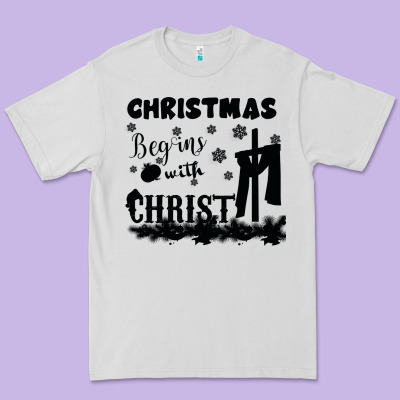 Christmas Begins With Christ Premium Tee Designed By Bettercallsaul