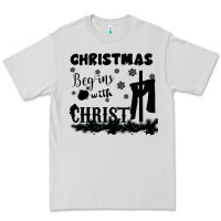 Dove Grey Christmas Begins With Christ Premium Tee - Bettercallsaul