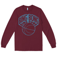Burgundy bing bong vintage distressed Long Sleeve Tee - PixelWave