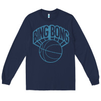 Navy bing bong vintage distressed Long Sleeve Tee - PixelWave