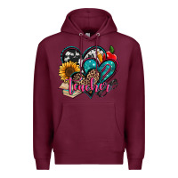 Burgundy teacher hearts Premium Hoodie - Jasminsmagicworld