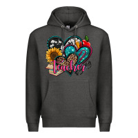Charcoal Heather teacher hearts Premium Hoodie - Jasminsmagicworld