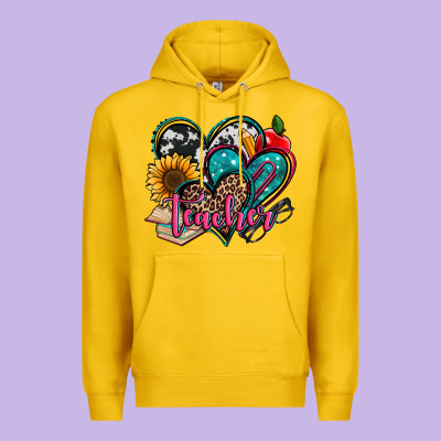Teacher Hearts Premium Hoodie Designed By Jasminsmagicworld