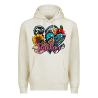Oatmeal Heather teacher hearts Premium Hoodie - Jasminsmagicworld