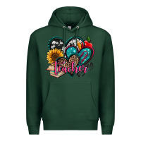 Sports Green teacher hearts Premium Hoodie - Jasminsmagicworld