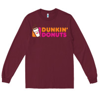 Burgundy Dunkin'donuts Long Sleeve Tee - PixelWave