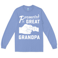 Colony Blue Promoted to Great Grandpa Long Sleeve Tee - PixelWave