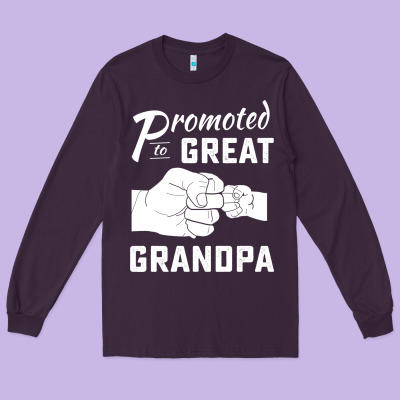 Promoted To Great Grandpa Long Sleeve Tee Designed By Pixelwave
