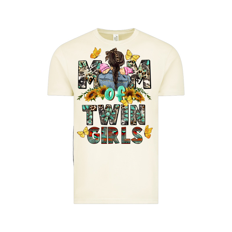 Mom Of Twin Girls Mother's Day Vintage Tee by CowGirlArtShop | Teevron